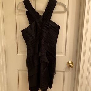 BCBG Max Azria black wrapped cocktail dress